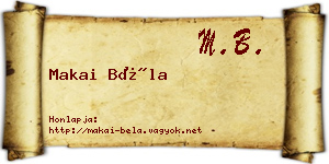 Makai Béla névjegykártya